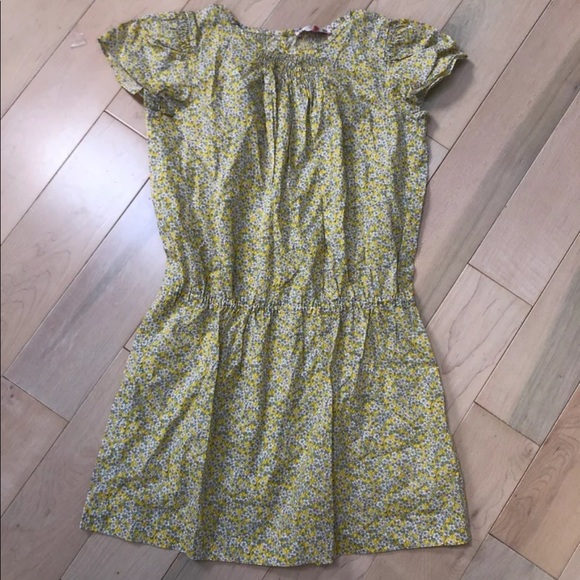 Bonpoint girls thin cotton floral smocked dress 8